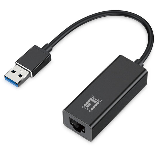 LevelOne USB-0401 Gigabit USB mrežni adapter. Žični. USB. Ethernet. 1000 Mbps. Crni