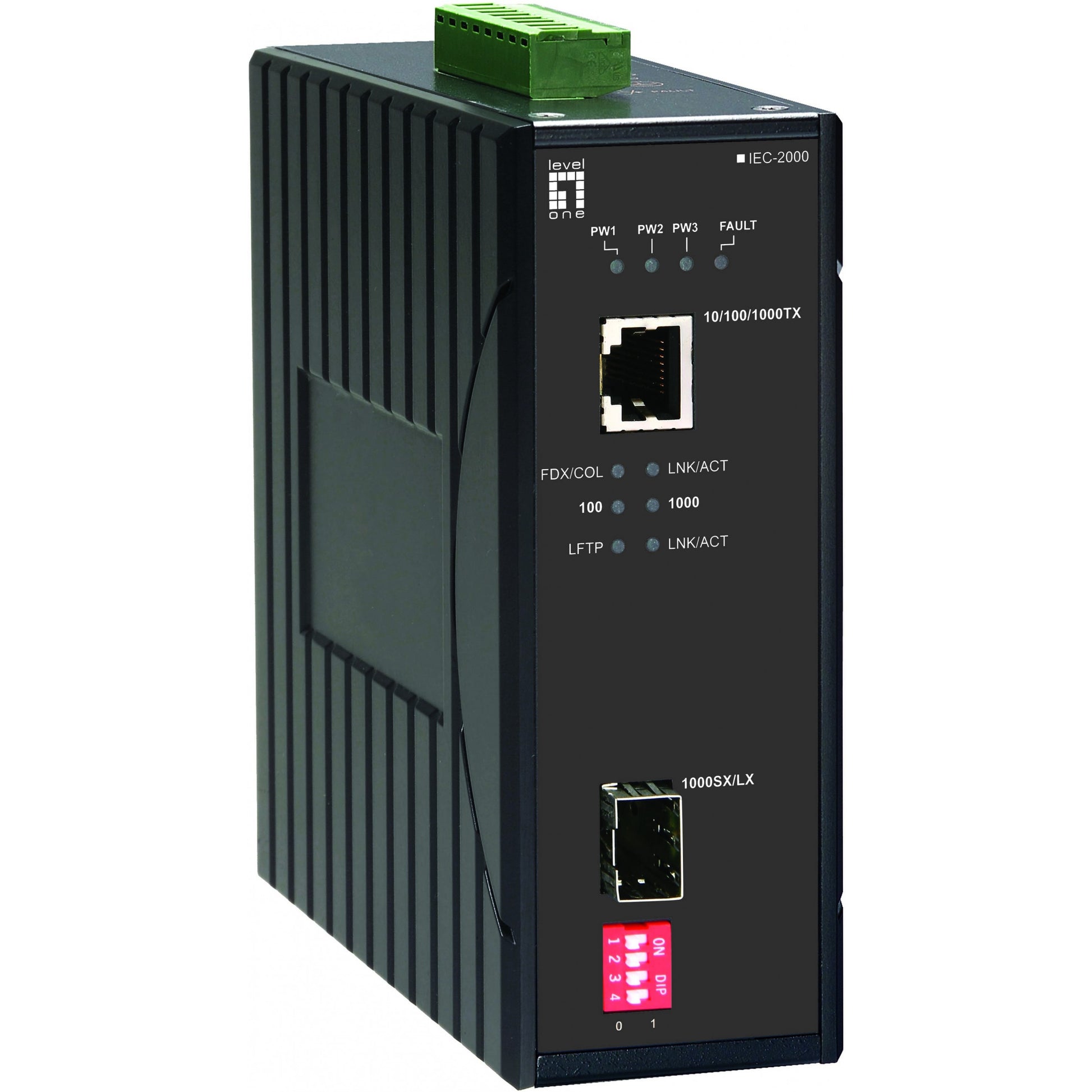 LevelOne IEC-2000. 1000 Mbps. 10Base-T. 100Base TX. 1000Base TX. 1000Base-LX. 1000Base SX. IEEE 802.3. IEEE 802.3ab. IEEE 802.3u. IEEE 802.3x. IEEE 802.3z. Gigabit Ethernet. 10,100,1000 Mbps