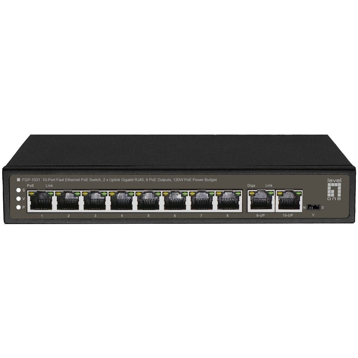 LevelOne FGP-1031. Neupravljan. Gigabit Ethernet (10/100/1000). Puni dupleks. Napajanje preko Etherneta (PoE).