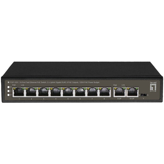 LevelOne FGP-1031. Neupravljan. Gigabit Ethernet (10/100/1000). Puni dupleks. Napajanje preko Etherneta (PoE).
