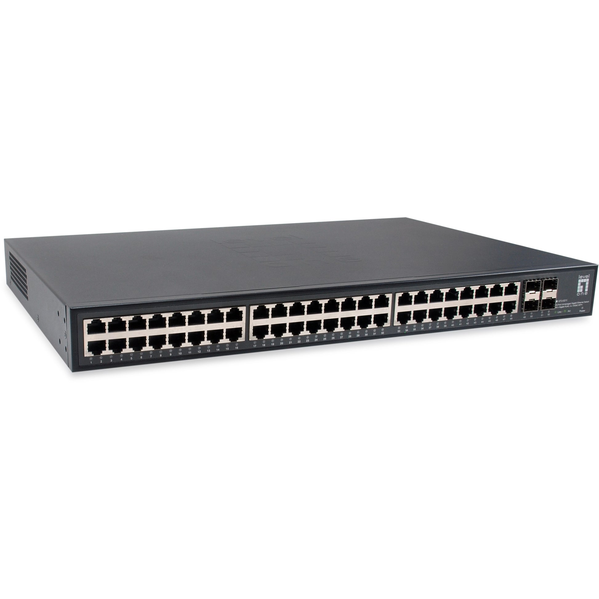 LevelOne GTU-5211. Neupravljan. Gigabit Ethernet (10/100/1000). Puni dupleks. Montaža u rack.
