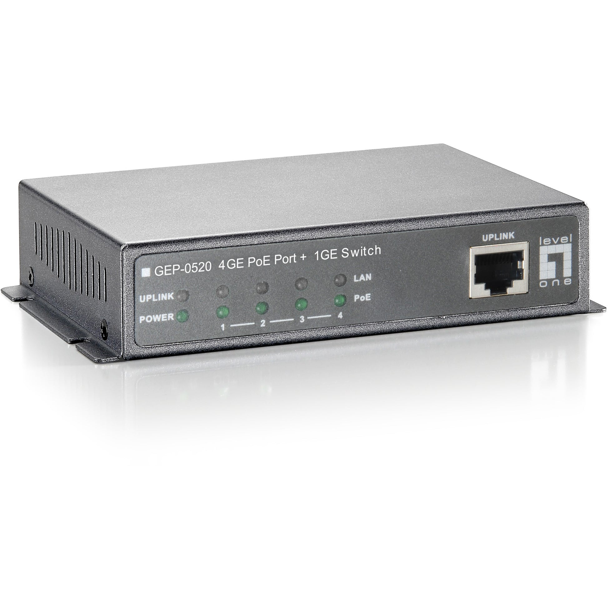 LevelOne 5-portni gigabitni Ethernet PoE prekidač. 61,6 W. 802.3af PoE. 4 PoE izlaza. Gigabit Ethernet (10/100/1000). Napajanje preko Etherneta (PoE)