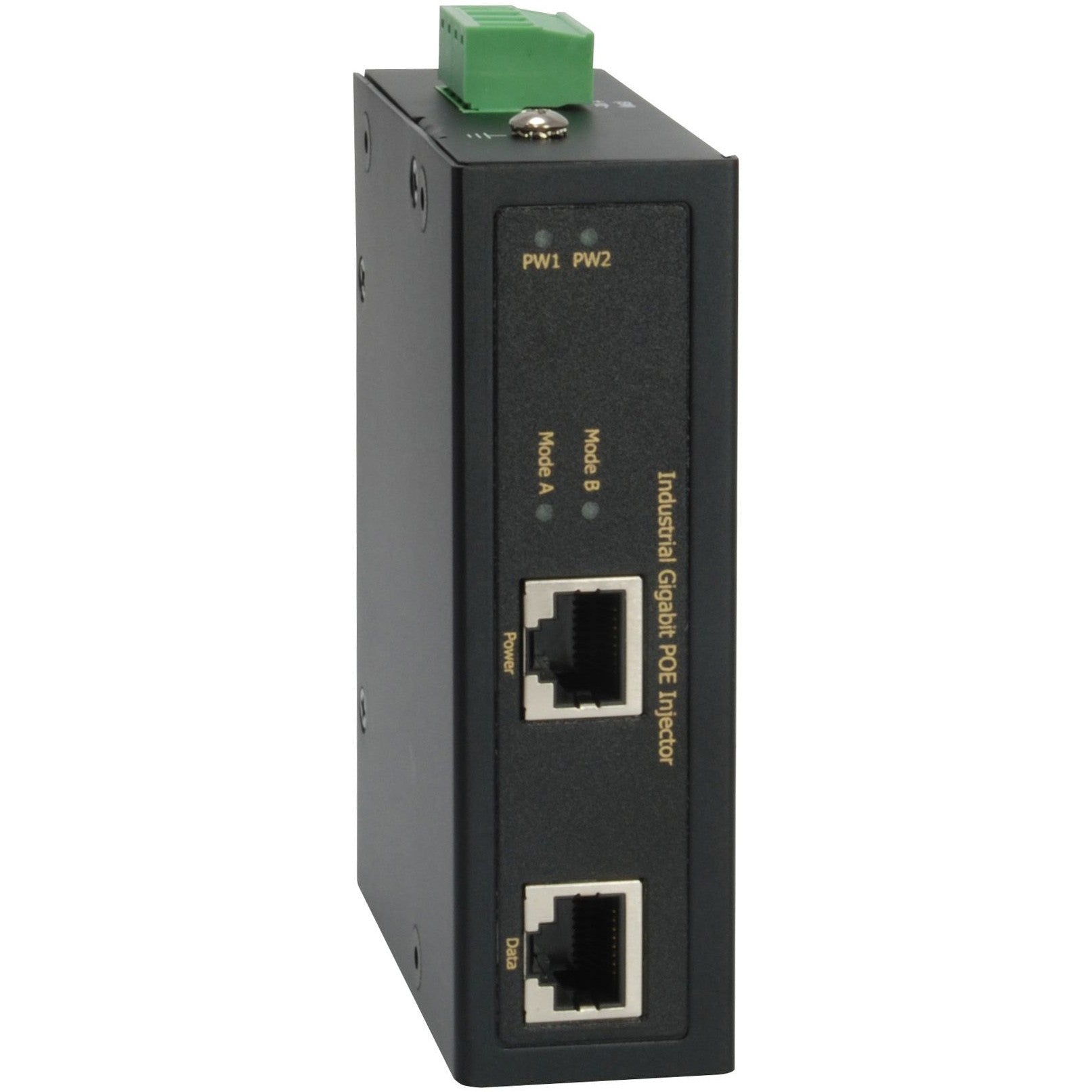 LevelOne IGP-0102. Gigabit Ethernet. 1000 Mbps. IEEE 802.3. IEEE 802.3ab. IEEE 802.3af. IEEE 802.3at. IEEE 802.3u. Crna. 100 m. Veza.