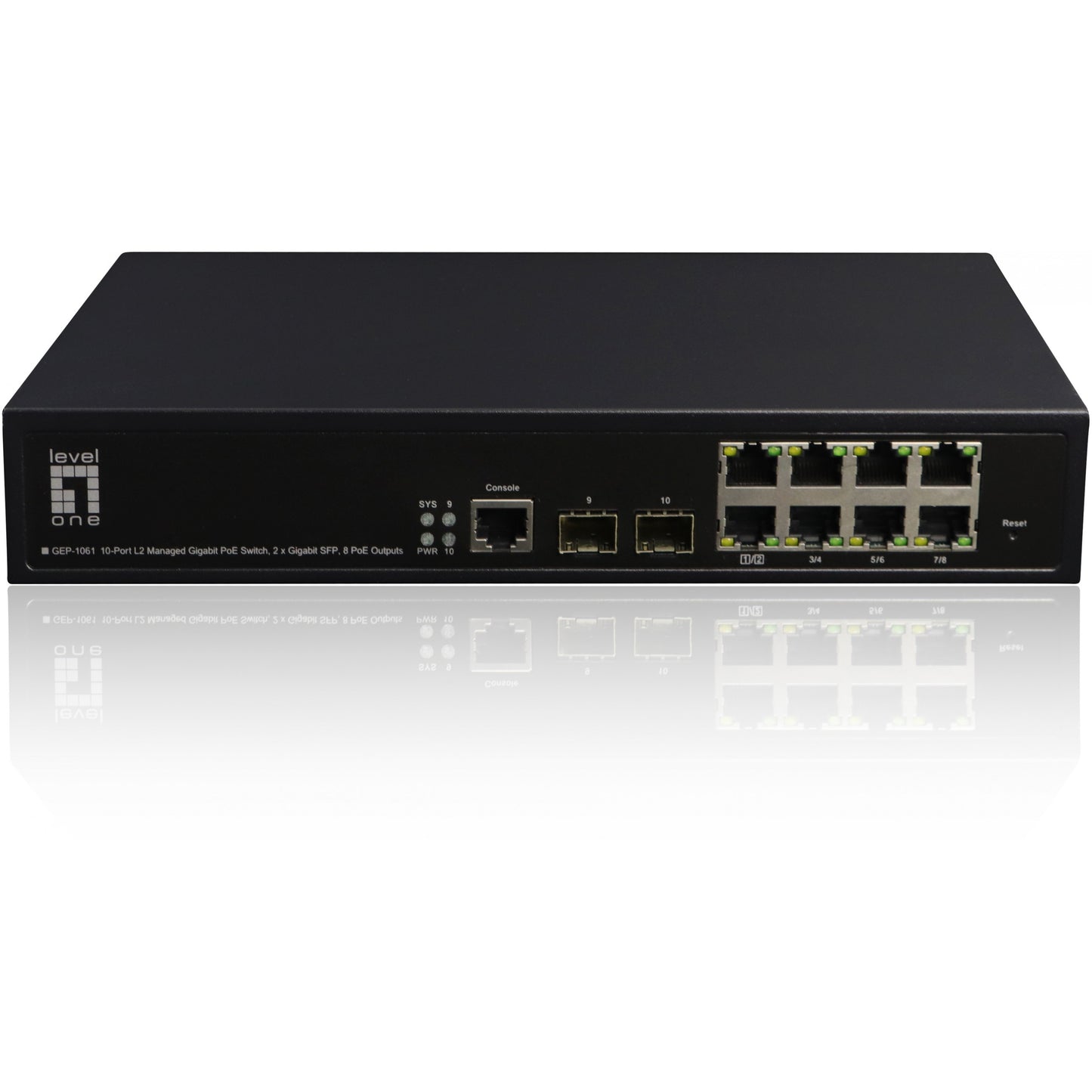 LevelOne GEP-1061. Upravljani. L2. Gigabit Ethernet (10/100/1000). Napajanje preko Etherneta (PoE). Ugradnja u rack