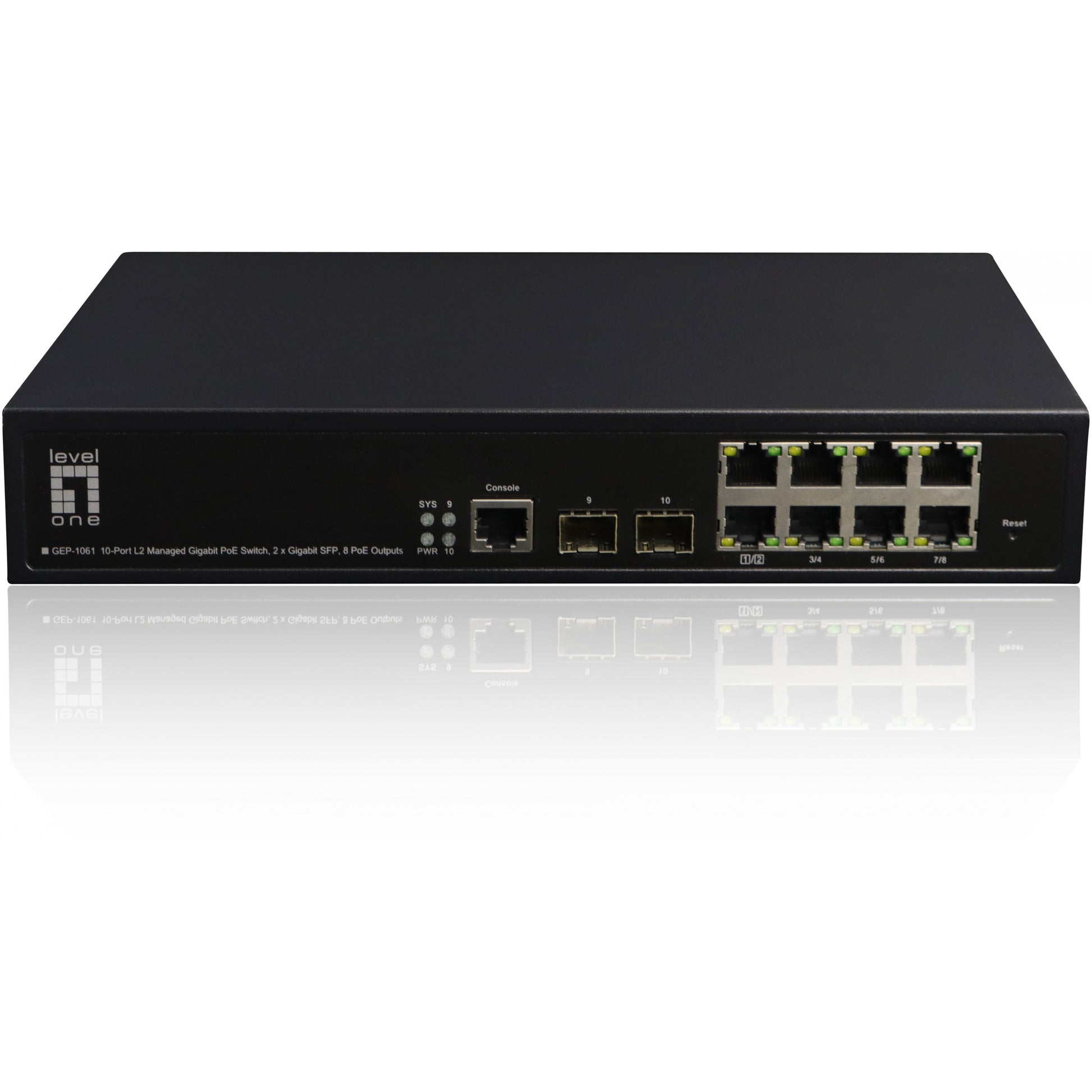 LevelOne GEP-1061. Upravljani. L2. Gigabit Ethernet (10/100/1000). Napajanje preko Etherneta (PoE). Ugradnja u rack