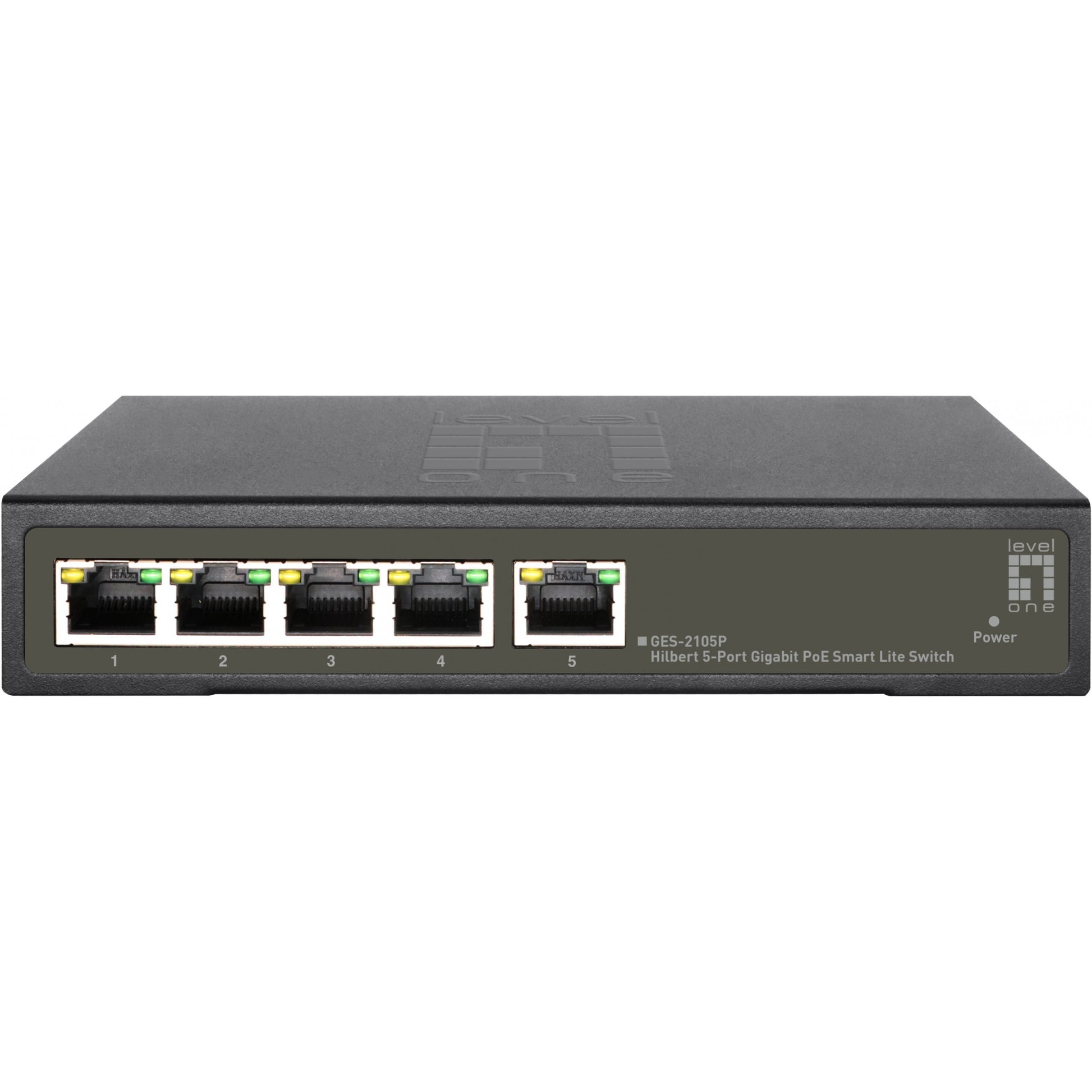 LevelOne Hilbert 5-portni gigabitni PoE Smart Lite prekidač. 802.3at/af PoE. 4 PoE izlaza. 60W PoE budžet napajanja. Upravljani. L2. Gigabit Ethernet (10/100/1000). Potpuni dupleks. Napajanje preko Etherneta (PoE)
