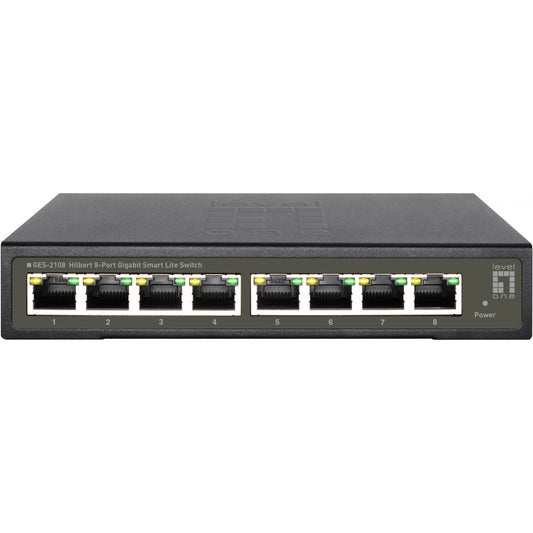 LevelOne Hilbert 8-portni gigabitni pametni Lite prekidač. Upravljani. L2. Gigabit Ethernet (10/100/1000). Puni dupleks.