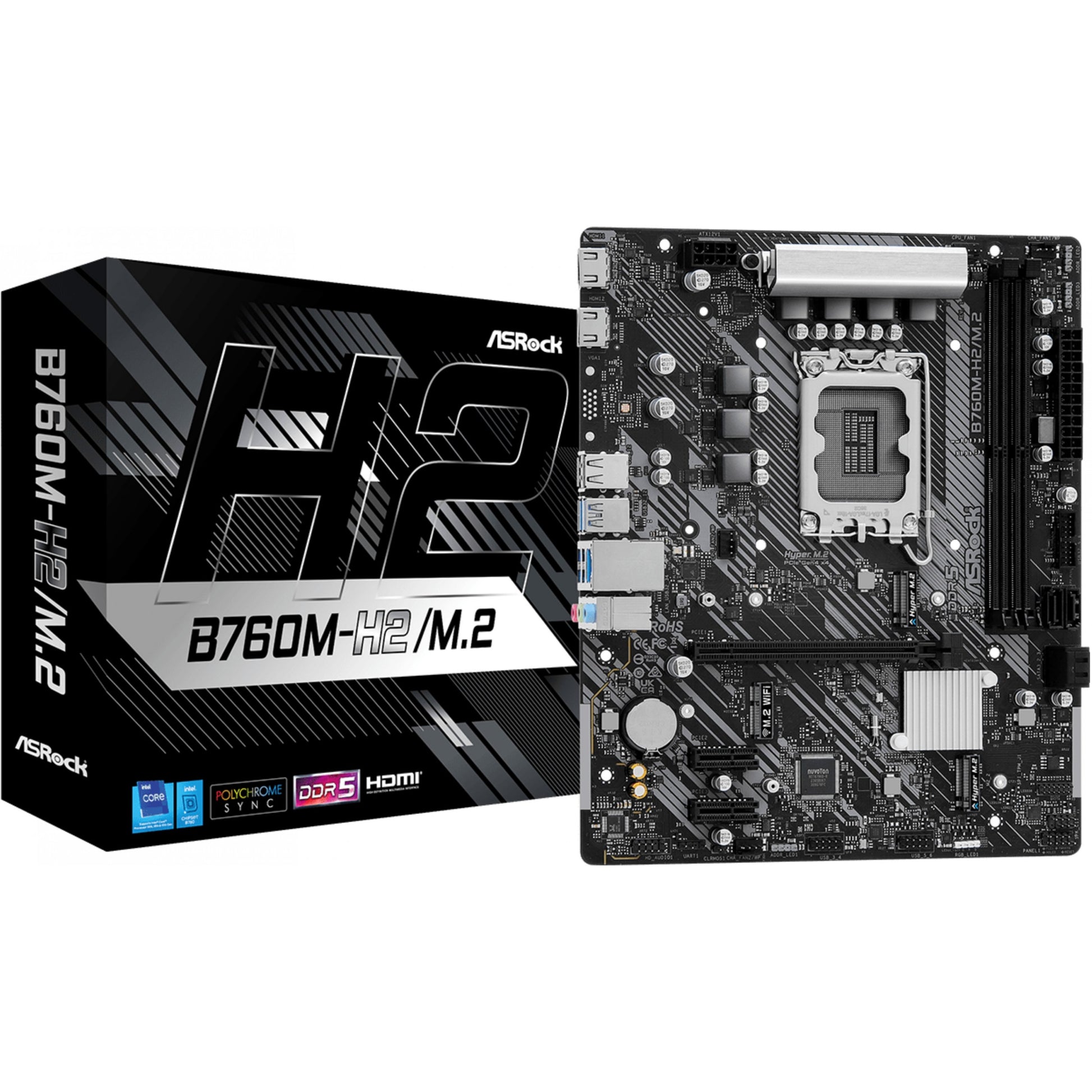 Asrock B760M-H2/M.2. Intel. LGA 1700. Intel® Core™ i3. Intel® Core™ i5. Intel® Core™ i7. Intel® Core™ i9. LGA 1700. 128 GB. DDR5 SDRAM