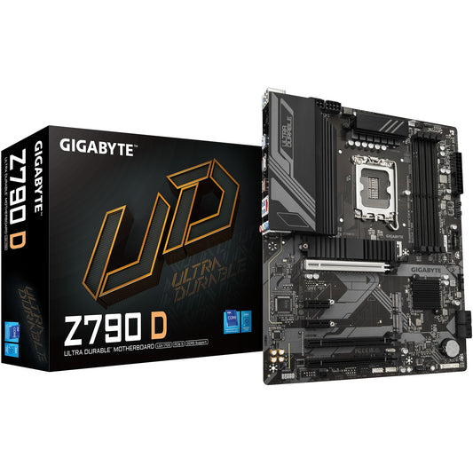 GIGABYTE Z790 D matična ploča - Podržava Intel Core procesore 14. generacije. 12+1+1 fazni digitalni VRM. Do 7600MHz DDR5 (OC). 3x PCIe 4.0 M.2. 2.5GbE LAN. USB 3.2 Gen 2. Intel. LGA 1700. Intel® Celeron®. Intel® Core™ i3. Intel® Core™ i5. Intel® Core™ i7. Intel® Core™ i9..... LGA 1700. 192 GB DDR5 SDRAM
