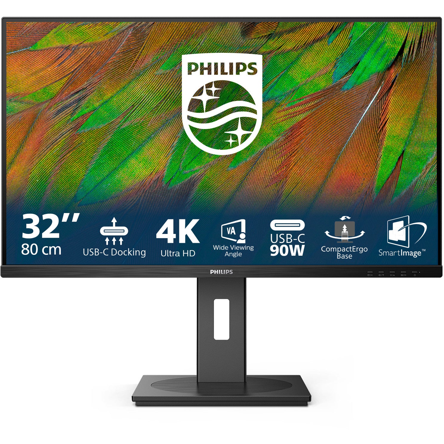 Philips 3000 serija 32B1U3900/00. 80 cm (31,5"). 3840 x 2160 piksela. 4K Ultra HD. LCD. 4 ms. Crni.