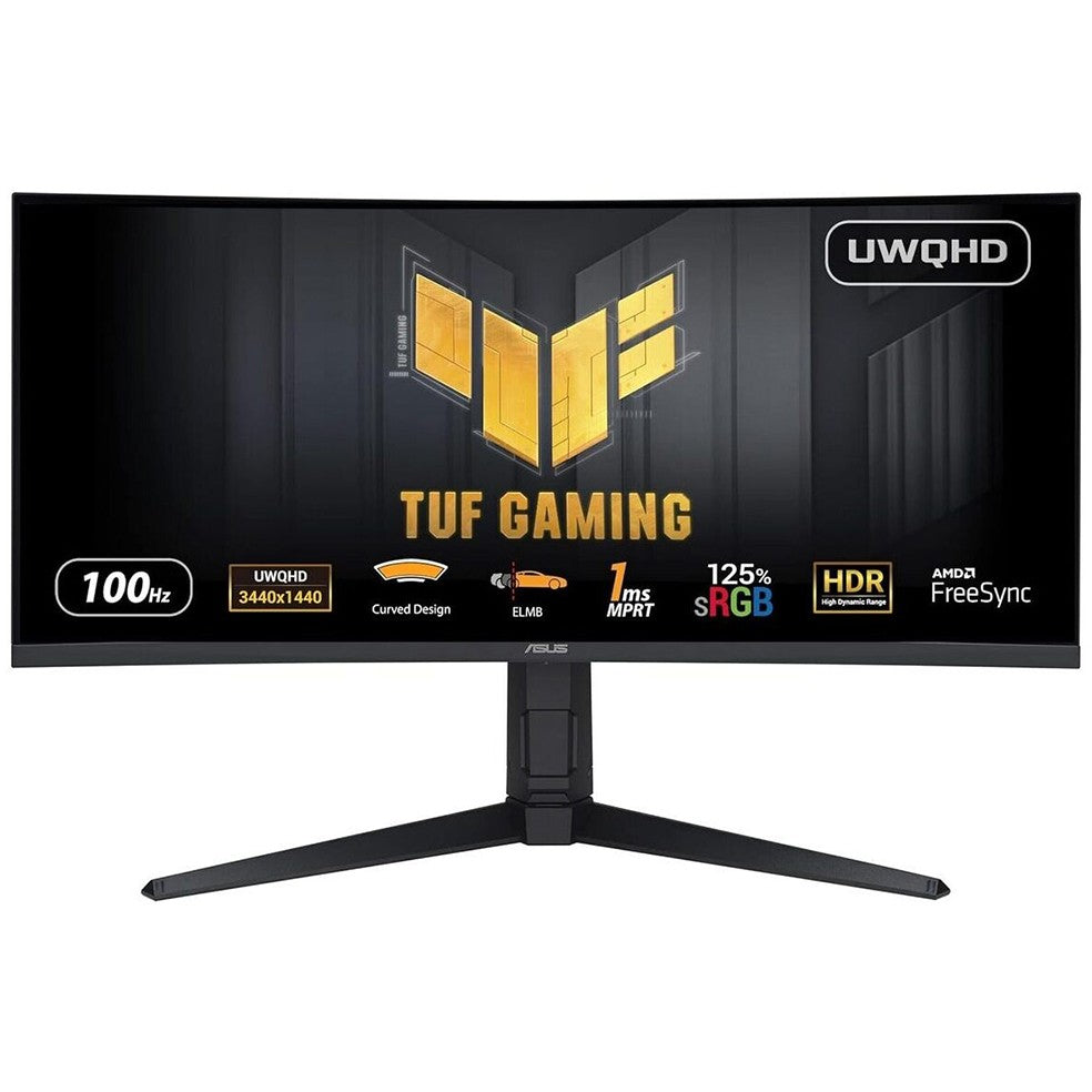 ASUS TUF Gaming VG34VQEL1A. 86,4 cm (34"). 3440 x 1440 piksela. LED. 1 ms. Crni