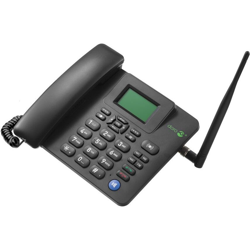 Doro 4100H. IP telefon. Crni. Žični telefon. 0.08 GB. 500 unosa. Tipke.