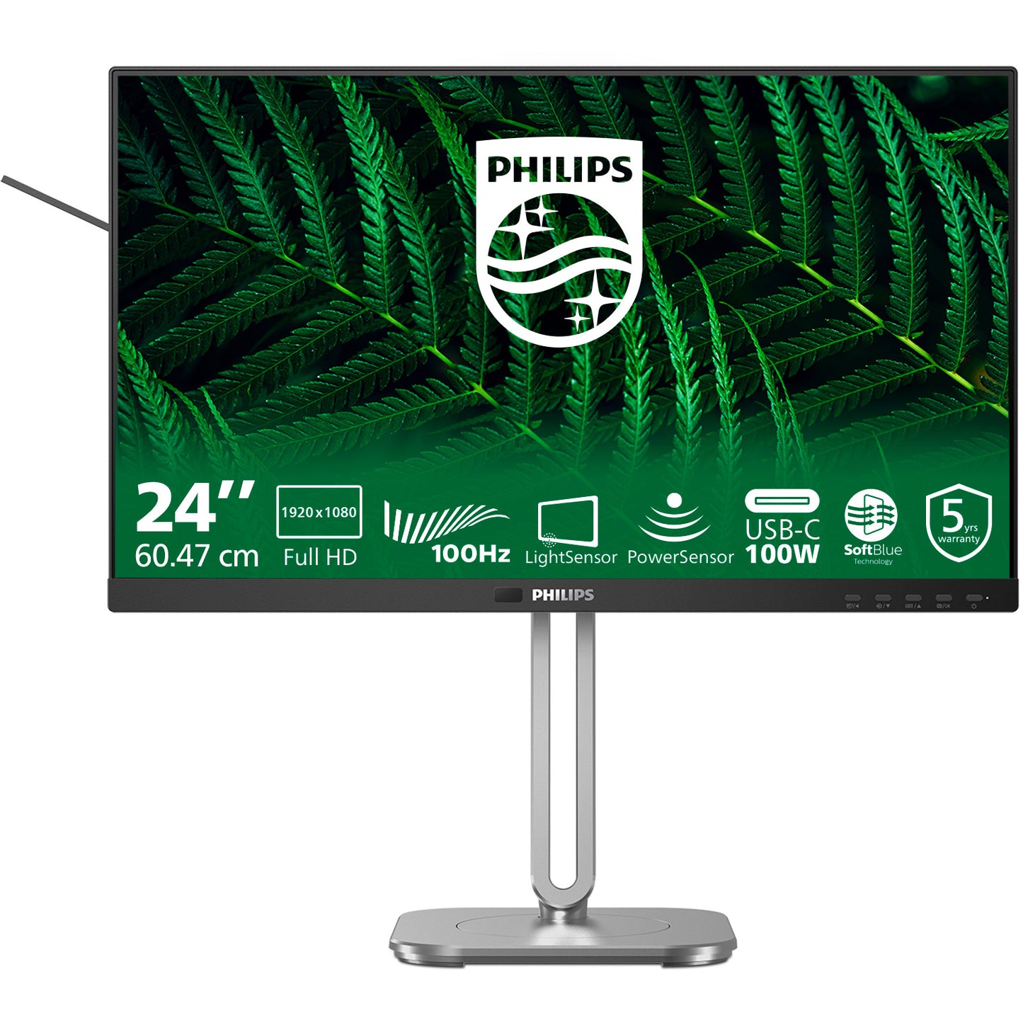 Philips 5000 serija 24B2G5301/00. 60,5 cm (23,8"). 1920 x 1080 piksela. Full HD. LCD. 4 ms. Crni
