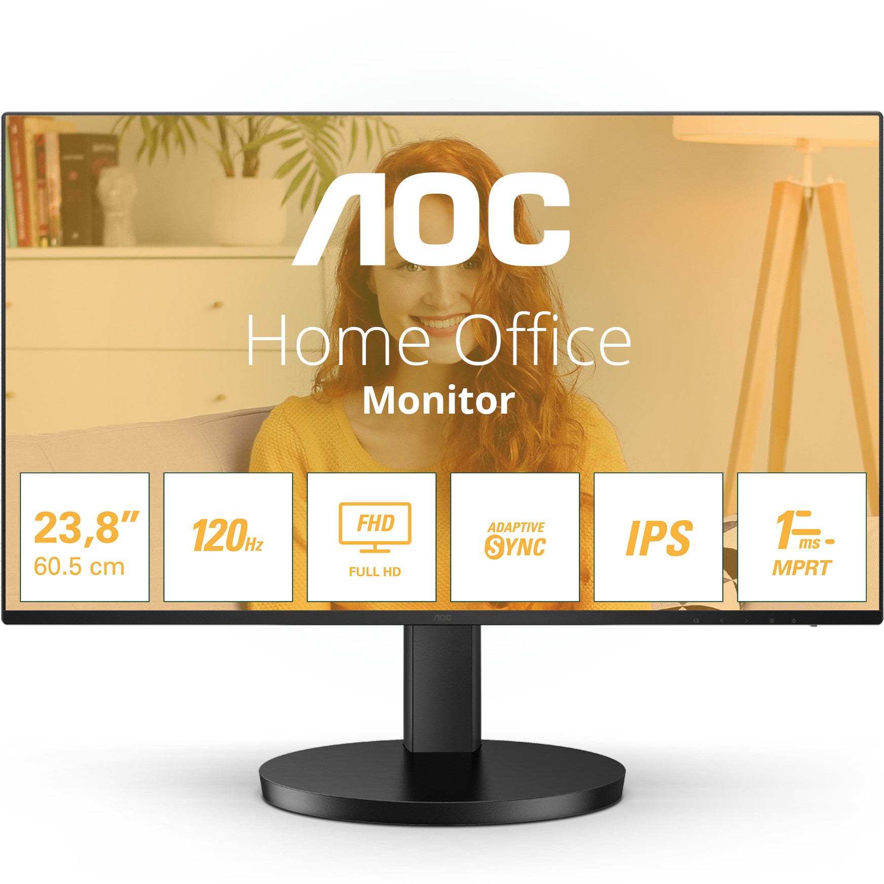 AOC 24B3HA2. 60,5 cm (23,8"). 1920 x 1080 piksela. Full HD. LED. 4 ms. Crni