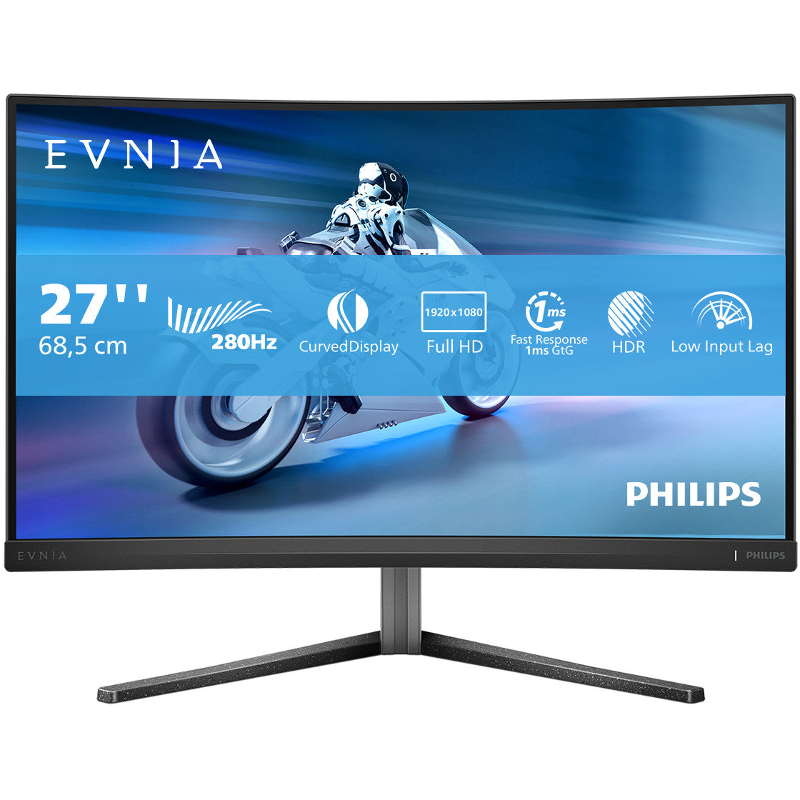 Philips Evnia 5000 27M2C5200W/00. 68,6 cm (27"). 1920 x 1080 piksela. Full HD. LCD. 0,3 ms. Crni