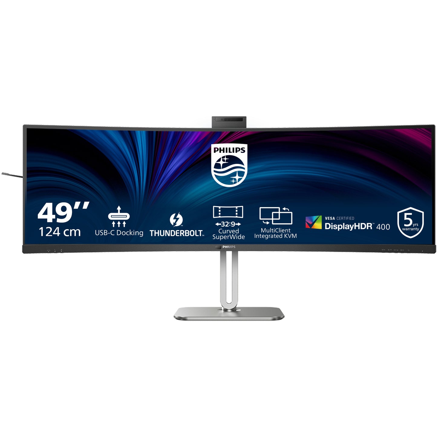 Philips 49B2U6903CH/00. 124,5 cm (49"). 5120 x 1440 piksela. Dual QHD. LCD. 4 ms. Siva.