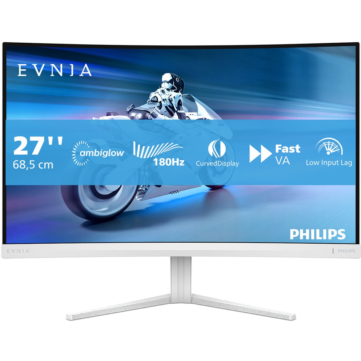 Philips Evnia 5000 27M2C5201L/00. 68,6 cm (27"). 1920 x 1080 piksela. Full HD. LCD. 1 ms. Bijela.
