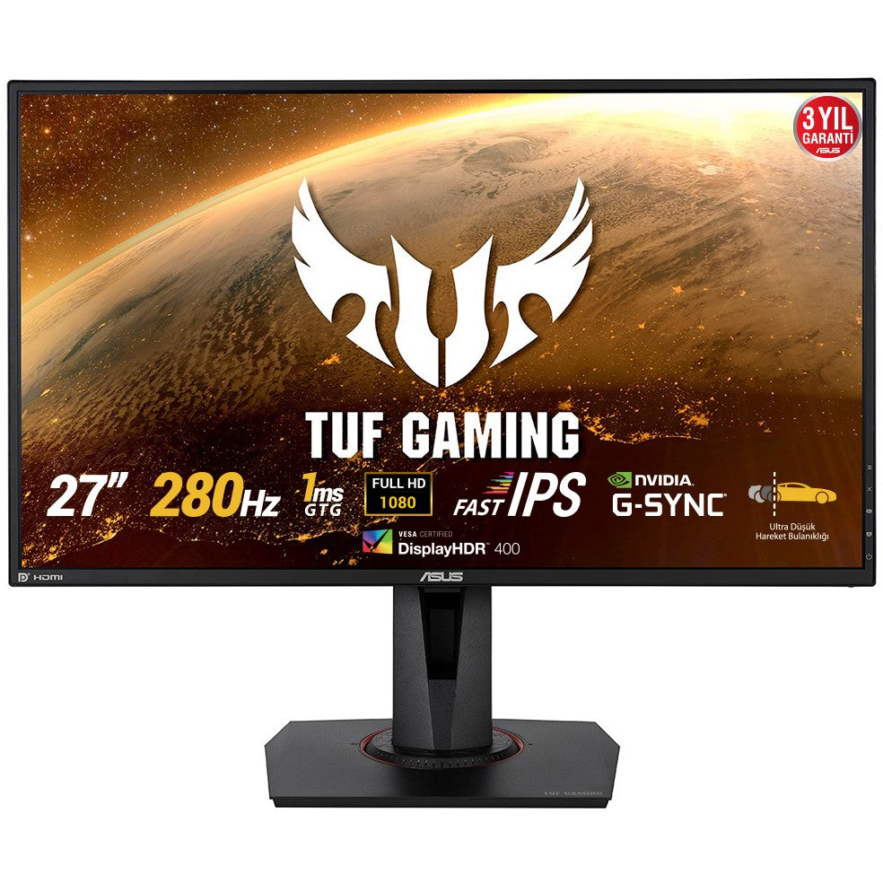 ASUS TUF Gaming VG279QM. 68,6 cm (27"). 1920 x 1080 piksela. Full HD. 1 ms. Crni