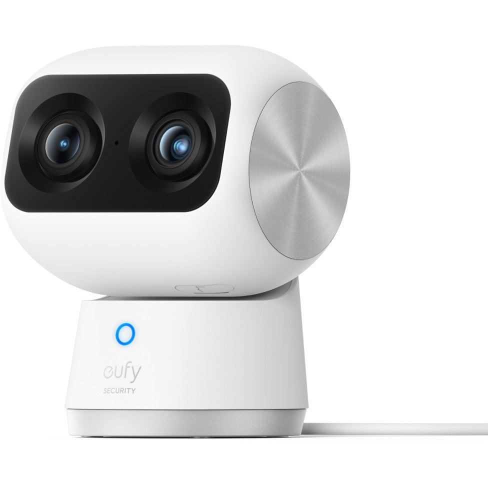 Eufy Indoor Cam S350. IP sigurnosna kamera. Unutrašnja. Bežična. Stolna/klupa. Crna. Bijela. Sijalica.