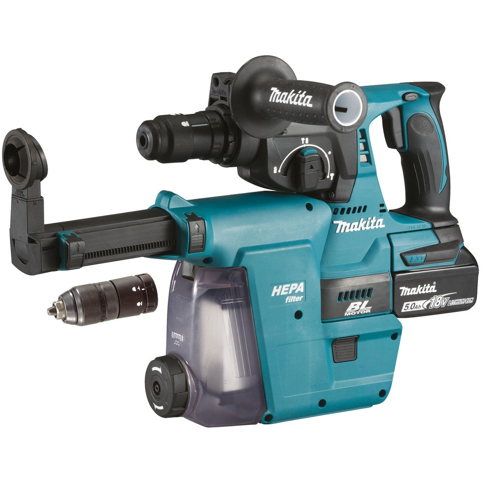 Makita DHR243RTJW. SDS Plus. Crna. Plava. 2,4 cm. 950 o/min. 2 J. 4700 o/min