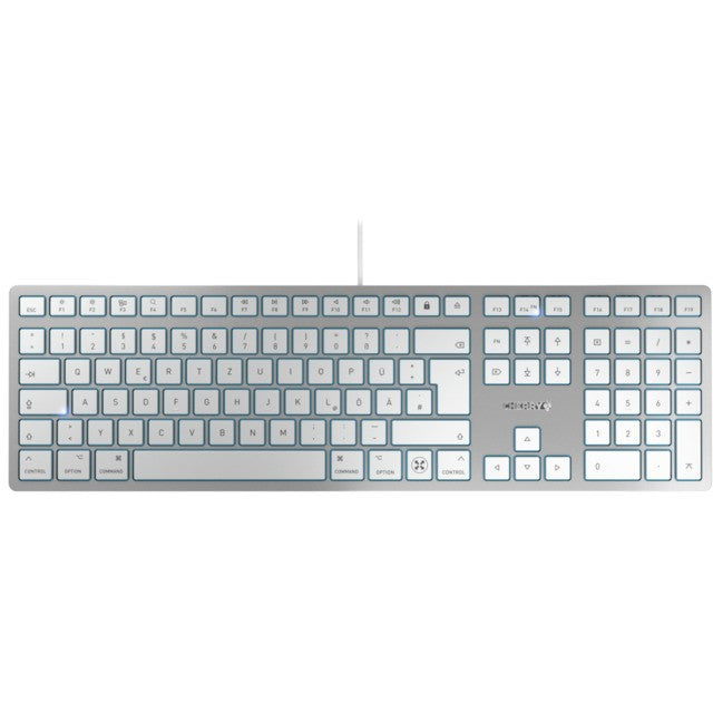 CHERRY KC 6000C ZA MAC. Žični. USB. Makazasti prekidač. QWERTZ. Srebrna.