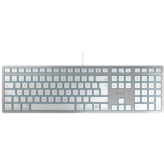 CHERRY KC 6000C ZA MAC. Žični. USB. Makazasti prekidač. QWERTZ. Srebrna.