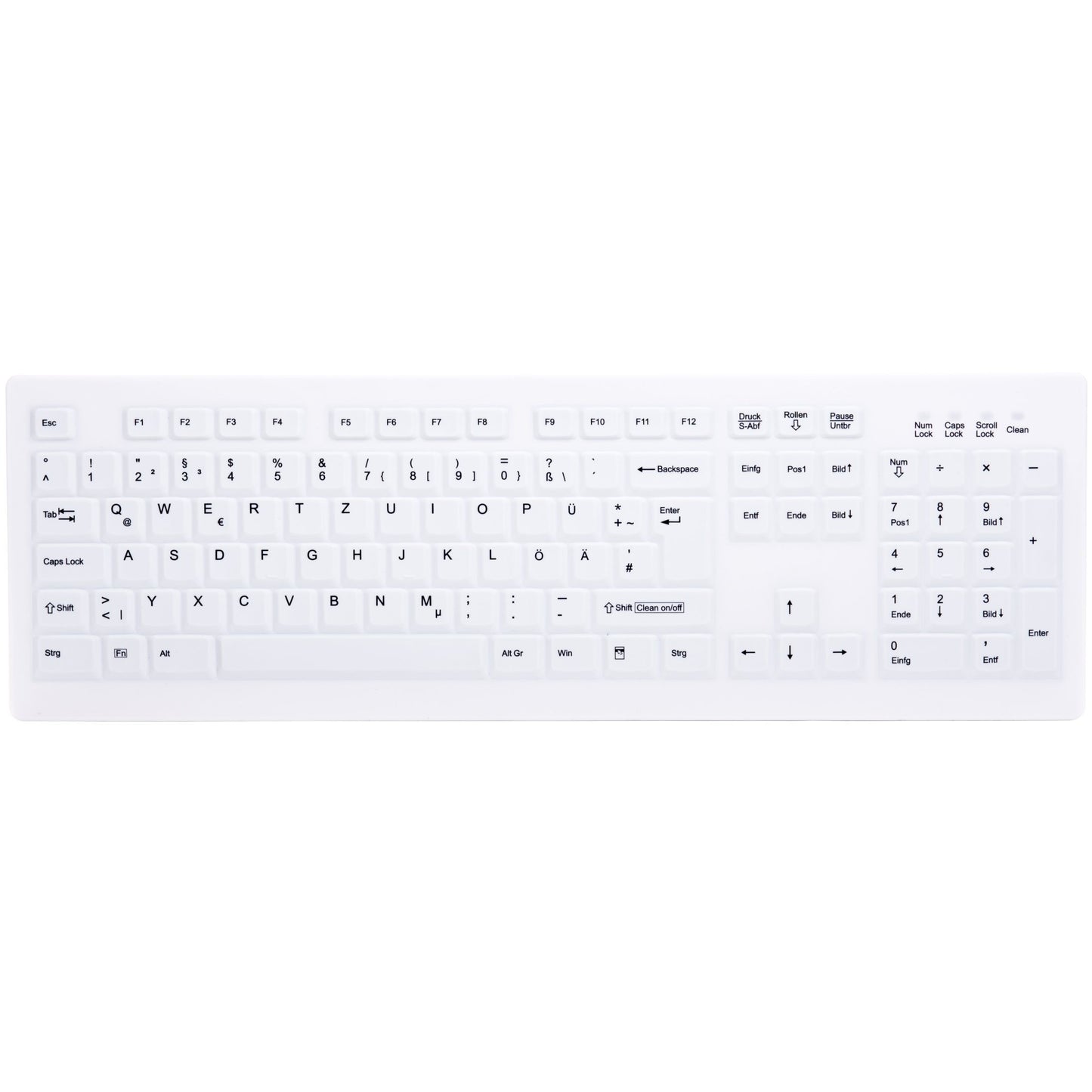 Contour Design Active Key AK-C8100F-FUS-W/GE. Bežični. RF bežični. Membranski prekidač. QWERTZ. Bijela.