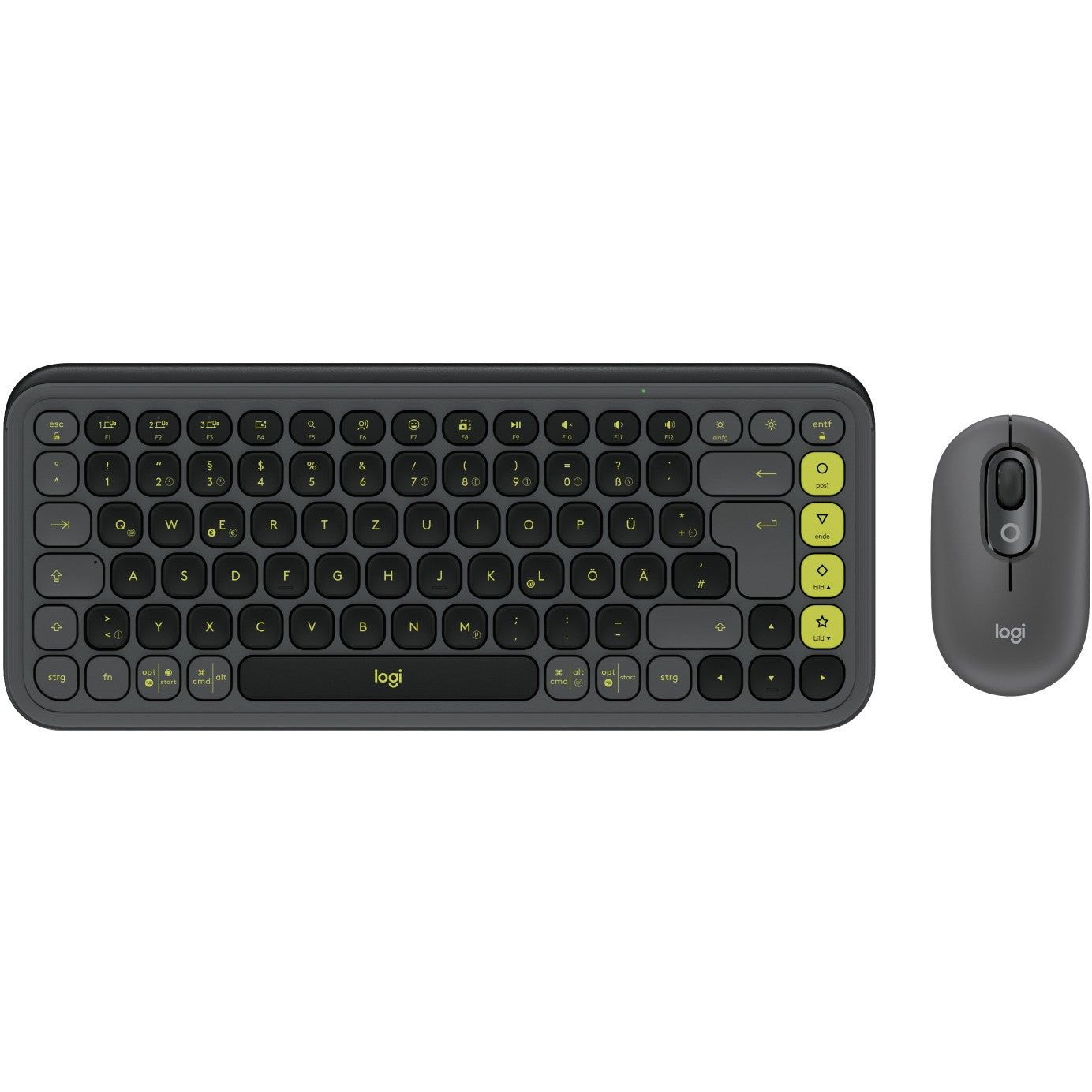 Logitech 920-013106. Bežični. Bluetooth. Makazasti prekidač. QWERTZ raspored. Grafit. Miš uključen.