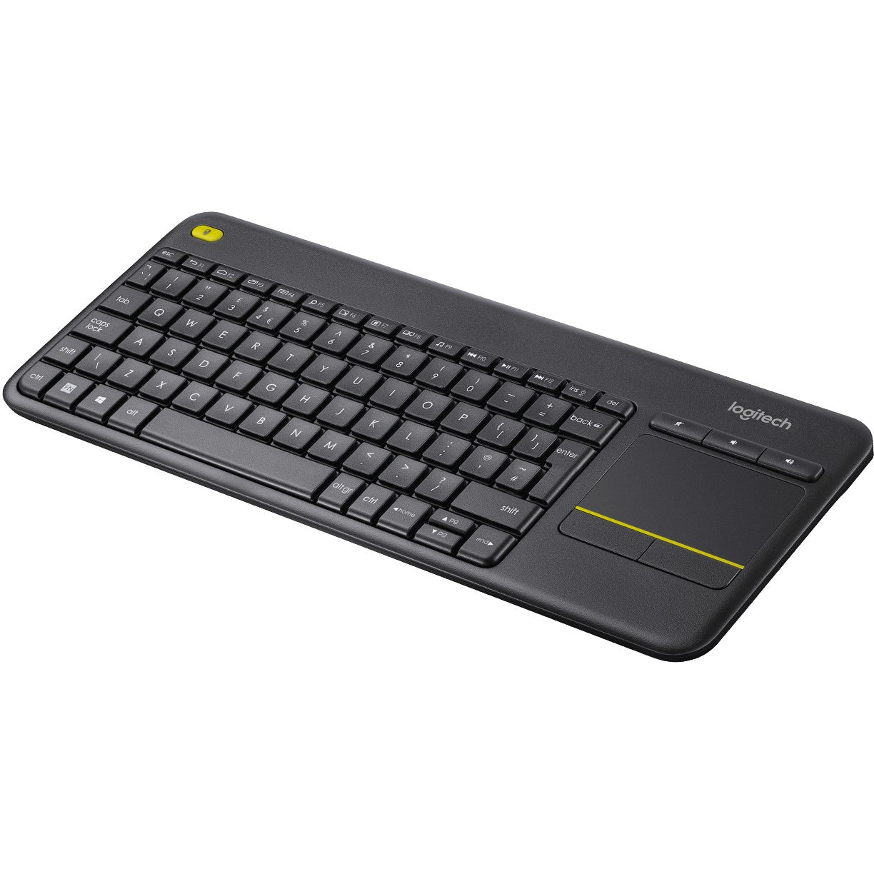 Logitech K400 Plus. Mini. Bežični. RF bežični. QWERTZ. Crna.