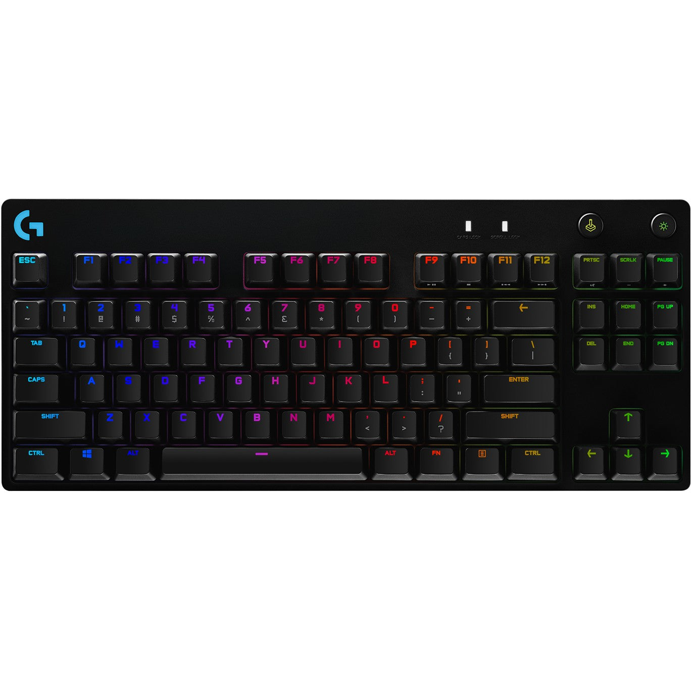 Logitech G 920-009391. Beskontaktno (80-87%). Žični. USB. Mehanička tastatura. RGB LED. Crna.