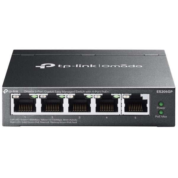 TP Link Omada ES205G. Upravljani. Gigabit Ethernet (10/100/1000). Napajanje preko Etherneta (PoE). Montaža na zid.