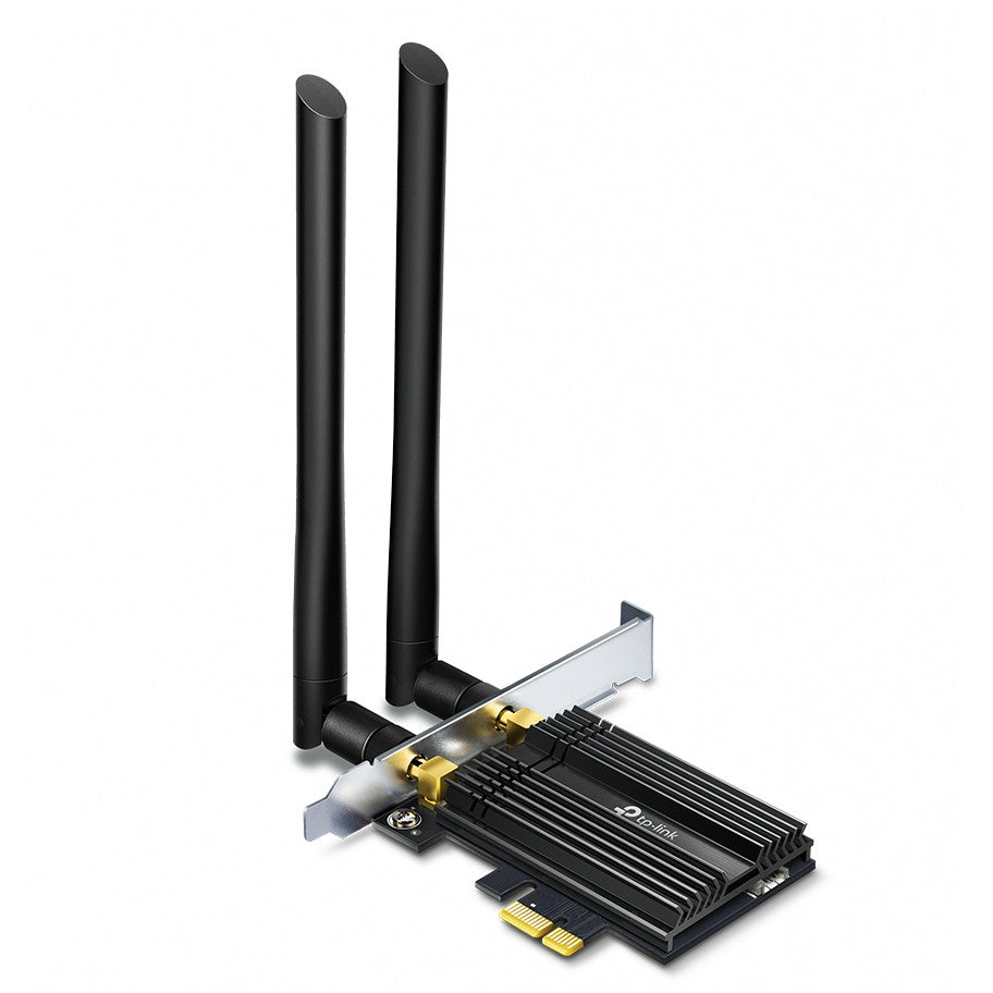 TP-Link AX3000 Wi-Fi 6 PCIe adapter sa Bluetooth 5.0. Bežični. PCI Express. WLAN / Bluetooth. Wi-Fi 6 (802.11ax). 2402 Mbps. Crni. Metalik.