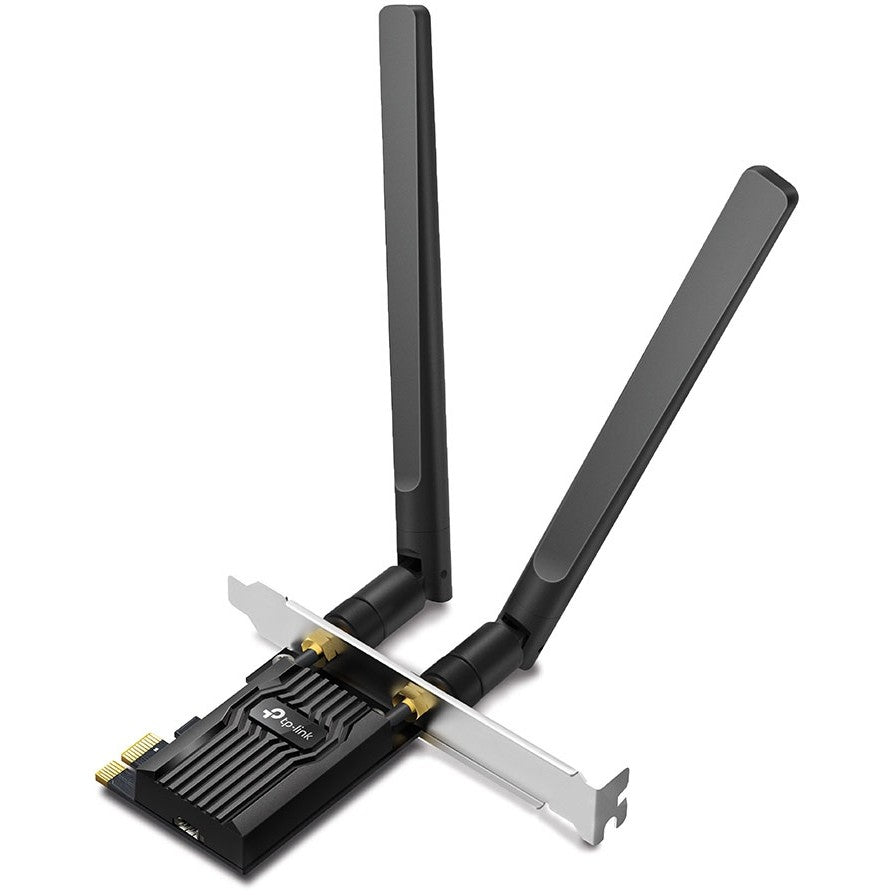 TP-Link AX1800 Wi-Fi 6 Bluetooth 5.2 PCIe adapter. Ugrađen. Bežični. PCI Express. WLAN / Bluetooth. 1800 Mbps. Crni