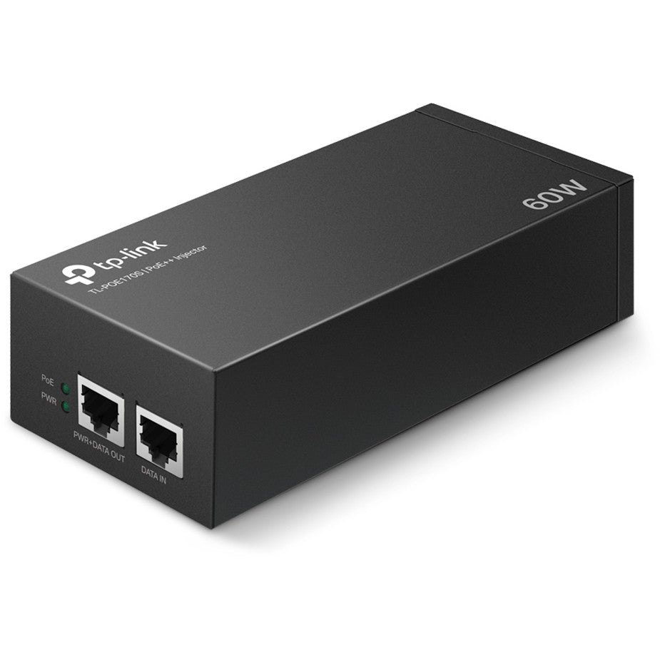 TP-Link PoE++ injektor. Gigabit Ethernet. 10,100,1000 Mbps. 10/100/1000. IEEE 802.3ab. IEEE 802.3af. IEEE 802.3at. IEEE 802.3bt. IEEE 802.3i. IEEE 802.3u. Cat3. Cat4. Cat5. Cat5e. Cat6. Crni.
