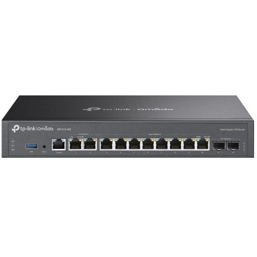 TP-Link Omada ER7412-M2. Ethernet WAN. 2.5 Gigabit Ethernet. Gigabit Ethernet. Crna.