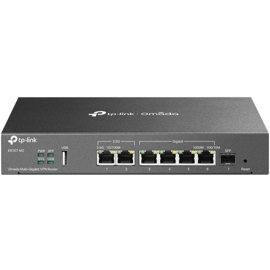 TP-Link Omada ER707-M2. Ethernet WAN. 2.5 Gigabit Ethernet. Brzi Ethernet. Gigabit Ethernet. Crna.