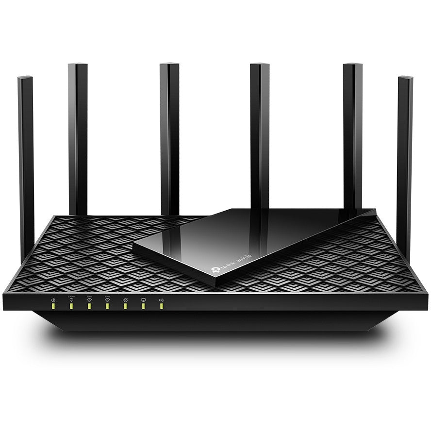 TP-Link Archer AXE5400 tropojasni gigabitni Wi-Fi 6E ruter. Wi-Fi 6E (802.11ax). Tropojasni (2.4GHz/5GHz/6GHz). Ethernet/LAN. Crni. Stolni ruter.