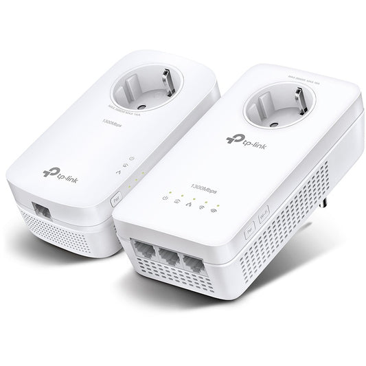 TP-Link AV1300-AC1200 Gigabit WiFi Powerline komplet sa utičnicom. 1300 Mbps. IEEE 1901. IEEE 802.3. IEEE 802.3u. Tip E/F. Gigabit Ethernet. 10,100,1000 Mbps. Wi-Fi 5 (802.11ac)