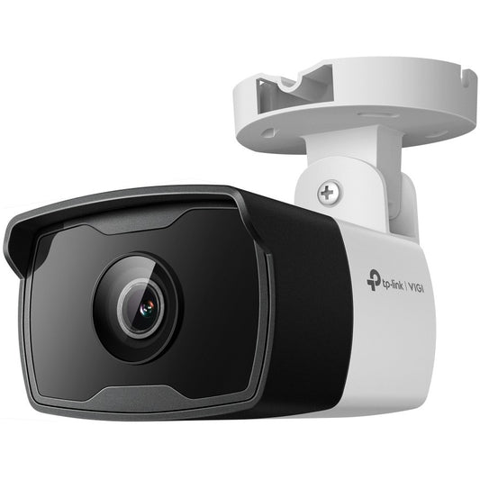 TP-Link VIGI 4MP vanjska bullet mrežna kamera. Objektiv 2.8mm. IP sigurnosna kamera. Vanjska. Žičana. Montaža na plafon/zid/stub. Crna. Bijela. Uložak (oblik)