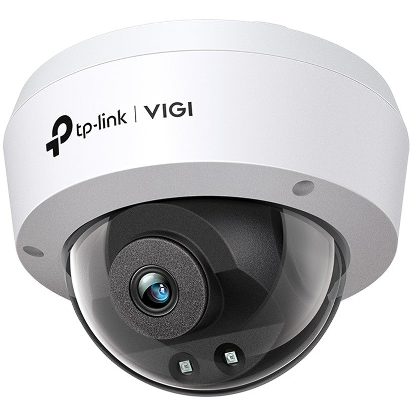 TP-Link VIGI 4MP IR Dome mrežna kamera. Objektiv od 4 mm. IP sigurnosna kamera. Za unutrašnju i vanjsku upotrebu. Žičana. CE. BSMI. VCCI. ONVIF. Montaža na plafon/zid. Crna. Bijela.