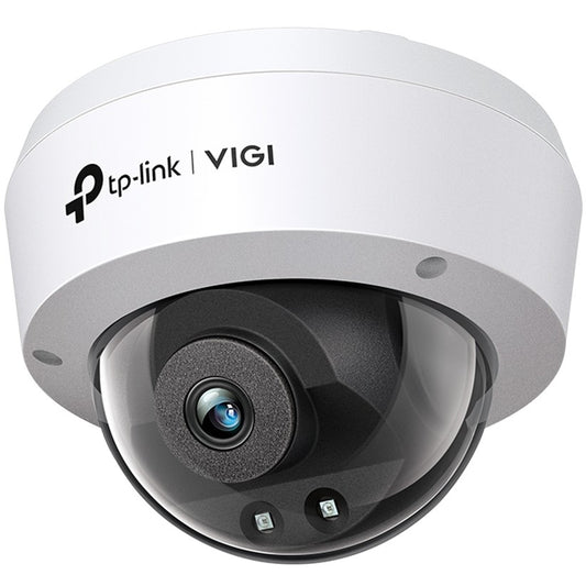TP-Link VIGI 4MP IR Dome mrežna kamera. Objektiv od 4 mm. IP sigurnosna kamera. Za unutrašnju i vanjsku upotrebu. Žičana. CE. BSMI. VCCI. ONVIF. Montaža na plafon/zid. Crna. Bijela.