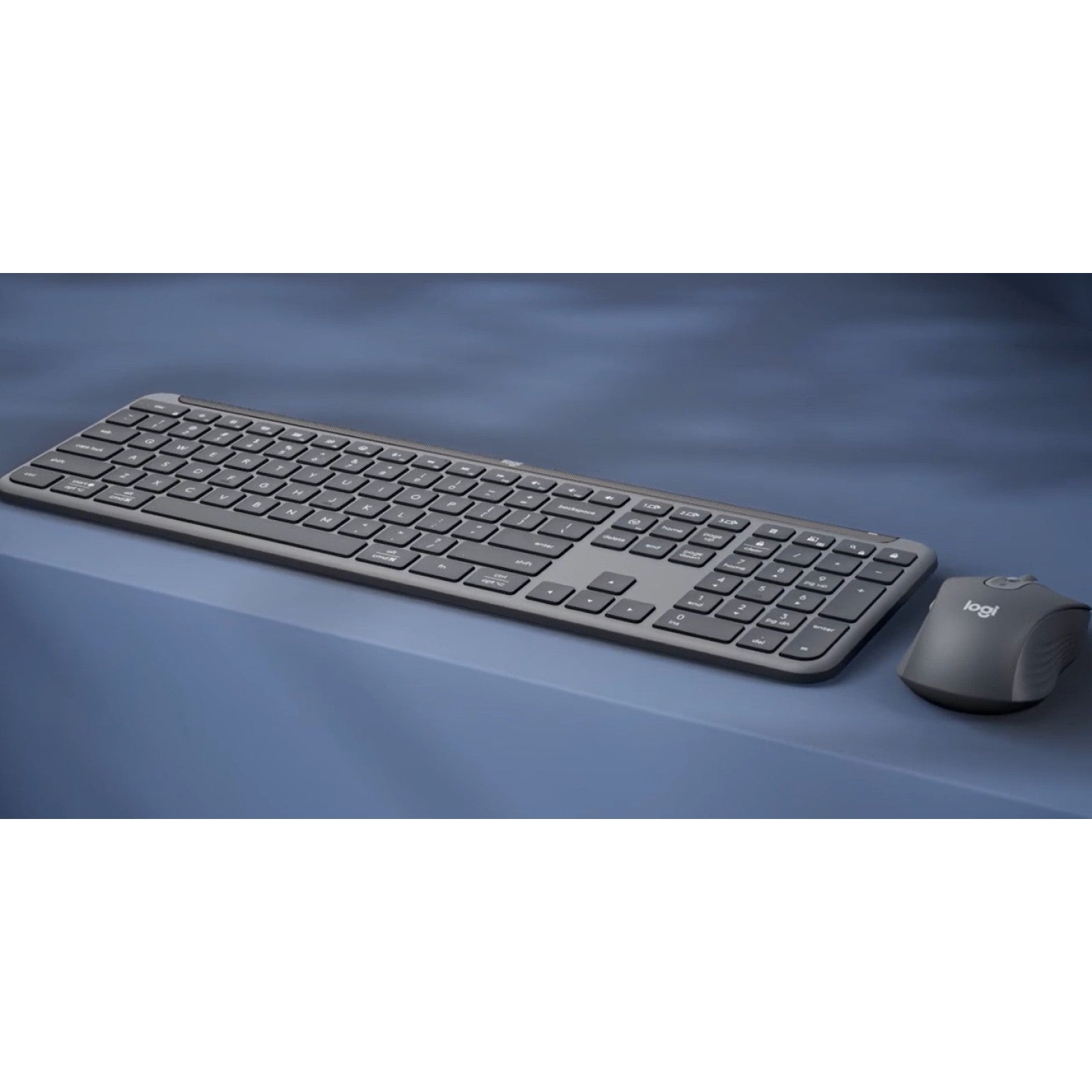 Logitech Signature Slim Combo MK950. Bežični. RF bežični + Bluetooth. Makazasti prekidač. QWERTY. Grafit. Miš uključen.