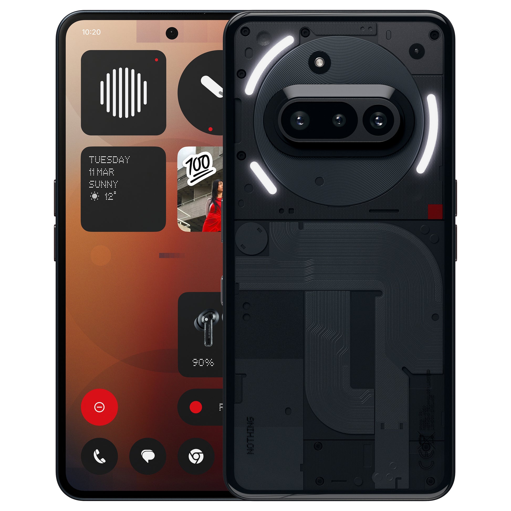 Nothing Phone (3a), 17,2 cm (6.77"), 12 GB, 256 GB, 50 MP, Android 15, Schwarz