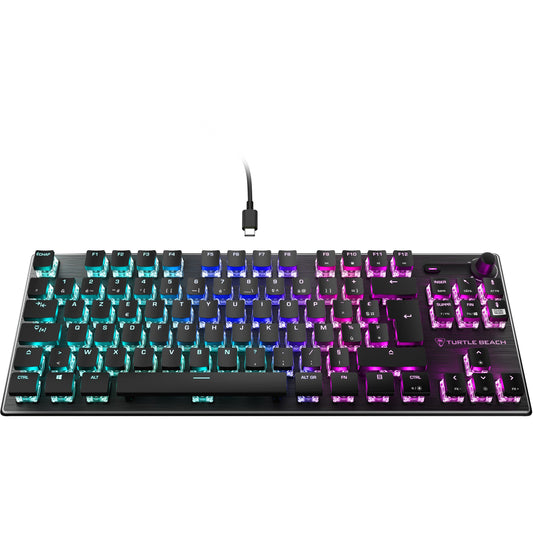 Turtle Beach Vulcan TKL. Žični. USB. Mehanička tastatura. QWERTY. RGB LED. Crna.