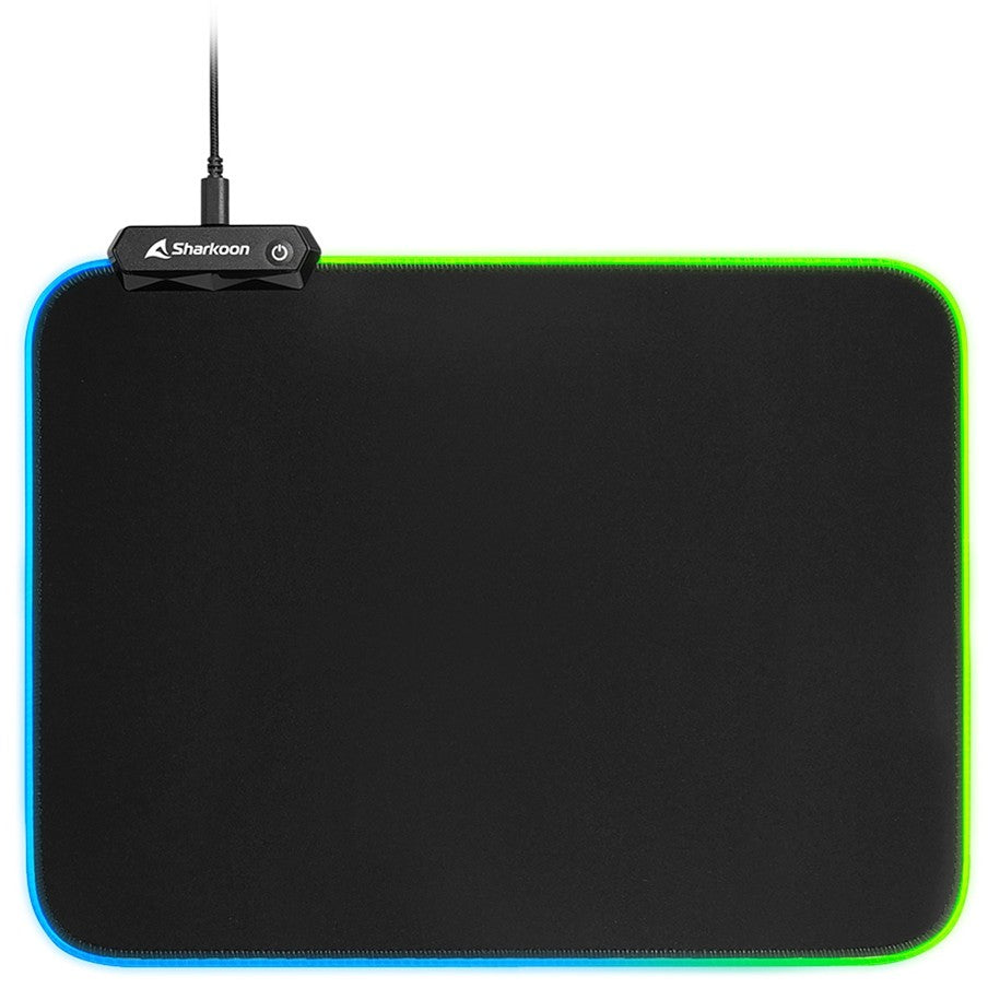 Sharkoon 1337 RGB V2 podloga za igranje. Crna. Monohromatska. USB. Protivklizna baza. Podloga za igranje miša.