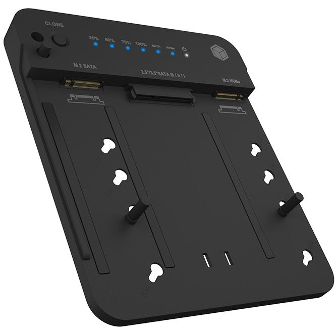 ICY BOX IB-2915MSCL-C31. Docking & CloneStation za M.2 NVMe i M.2 SATA SSD i 2.5" / 3.5" SATA SSD/HDD. Dvosmjerno kloniranje. USB 3.2 Gen 2 Type-C®/Type-A. Crna. HDD. SSD. SATA. Serial ATA II. Serial ATA III. 2.5" / 3.5" M.2. USB 3.2 Gen 2 (3.1 Gen 2) Type-C. Crna. Plastika.