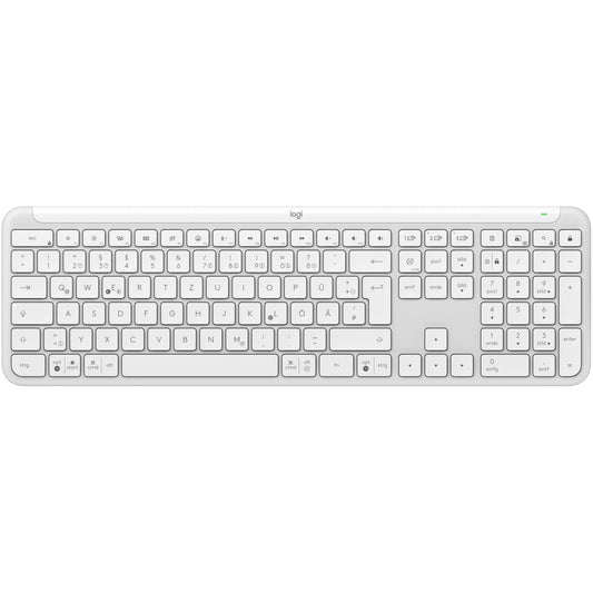 Logitech Signature Slim K950. Puna veličina (100%). Bežično. RF bežično + Bluetooth. Makazasti prekidač. QWERTY. Bijela.