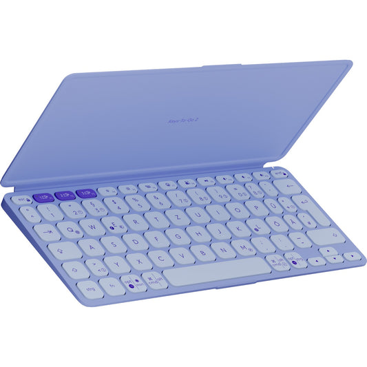 Logitech Keys-To-Go 2. QWERTZ. Njemački. Makazasti prekidač. 1,8 cm. 1 mm. Ljubičasta.