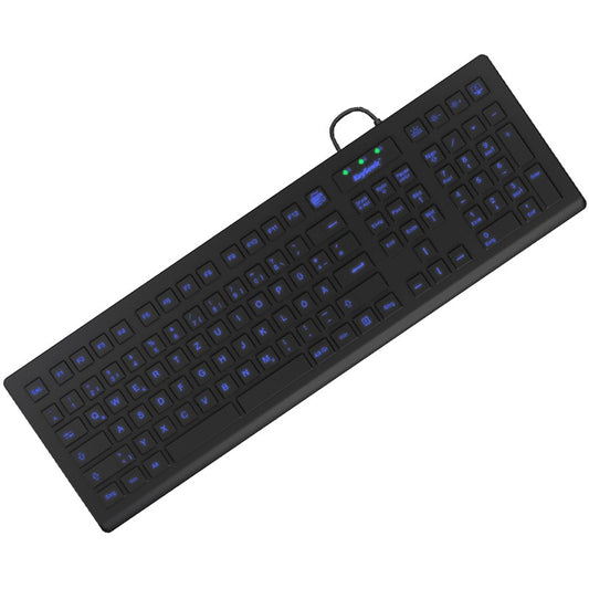 KeySonic KSK-8031INEL-B (DE) Higijenska tastatura. Industrijska tastatura. USB. Pozadinsko osvjetljenje. Crna. Puna veličina (100%). Žična. USB. QWERTZ. Crna