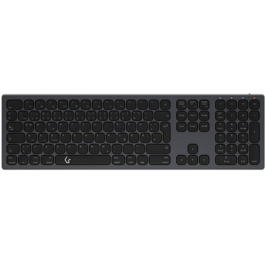 KeySonic KSK-8023BTRF (DE). Aluminijska tastatura pune veličine. Bluetooth® i RF. Za Windows® i macOS®. Antracit/crna. Puna veličina (100%). Bežična. Bluetooth. Membranski prekidači. QWERTZ raspored. Antracit. Crna.